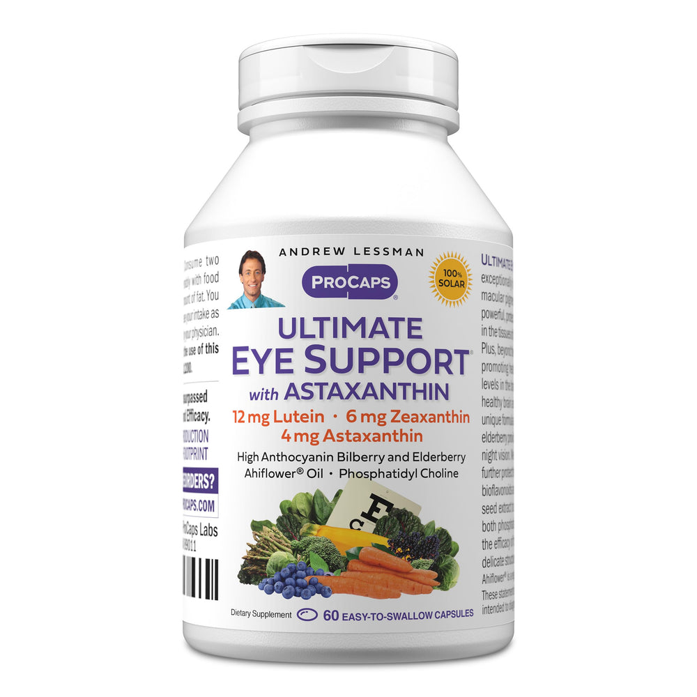 ANDREW LESSMAN Ultimate Eye Support bottle front showing daily eye health aid