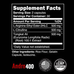 Andro400 Max capsules in hand suggest convenient daily vitality support for men.