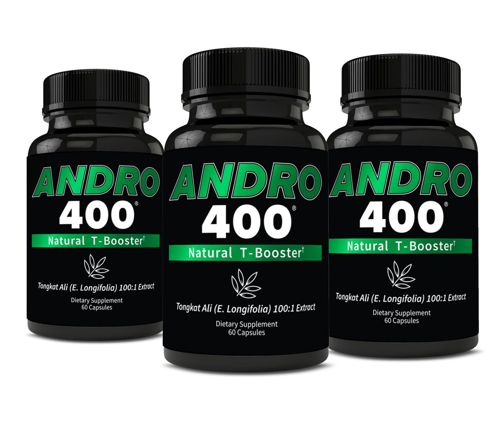 Andro400 Tongkat Ali bottle ready for daily use, supports energy and stamina