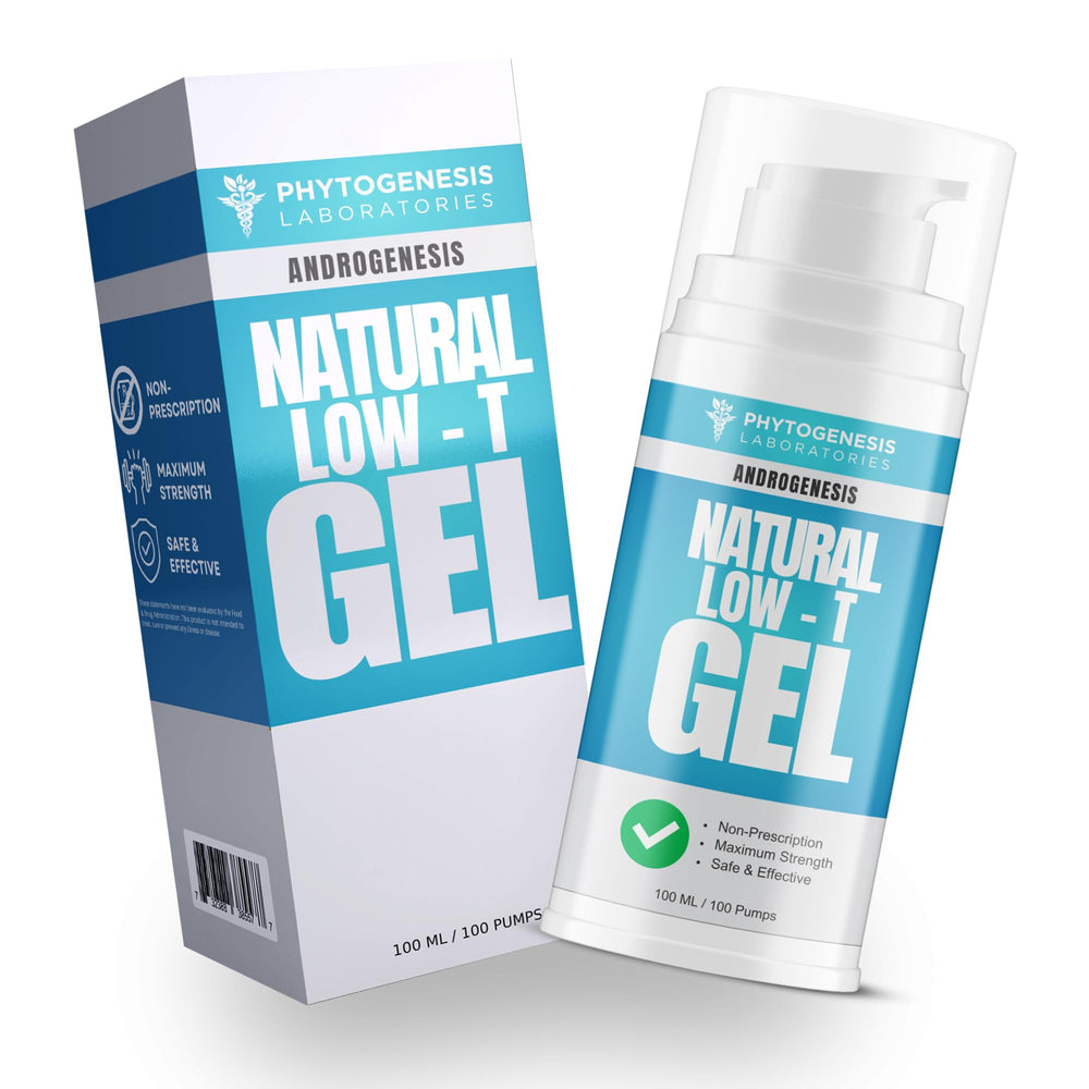 Androgenesis natural low-t support gel bottle for daily energy support
