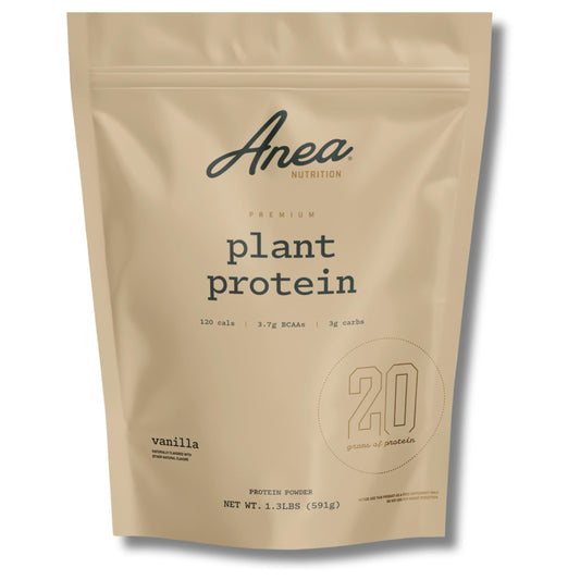 Anea Plant Protein Vanilla bottle pour shows quick post-workout fuel