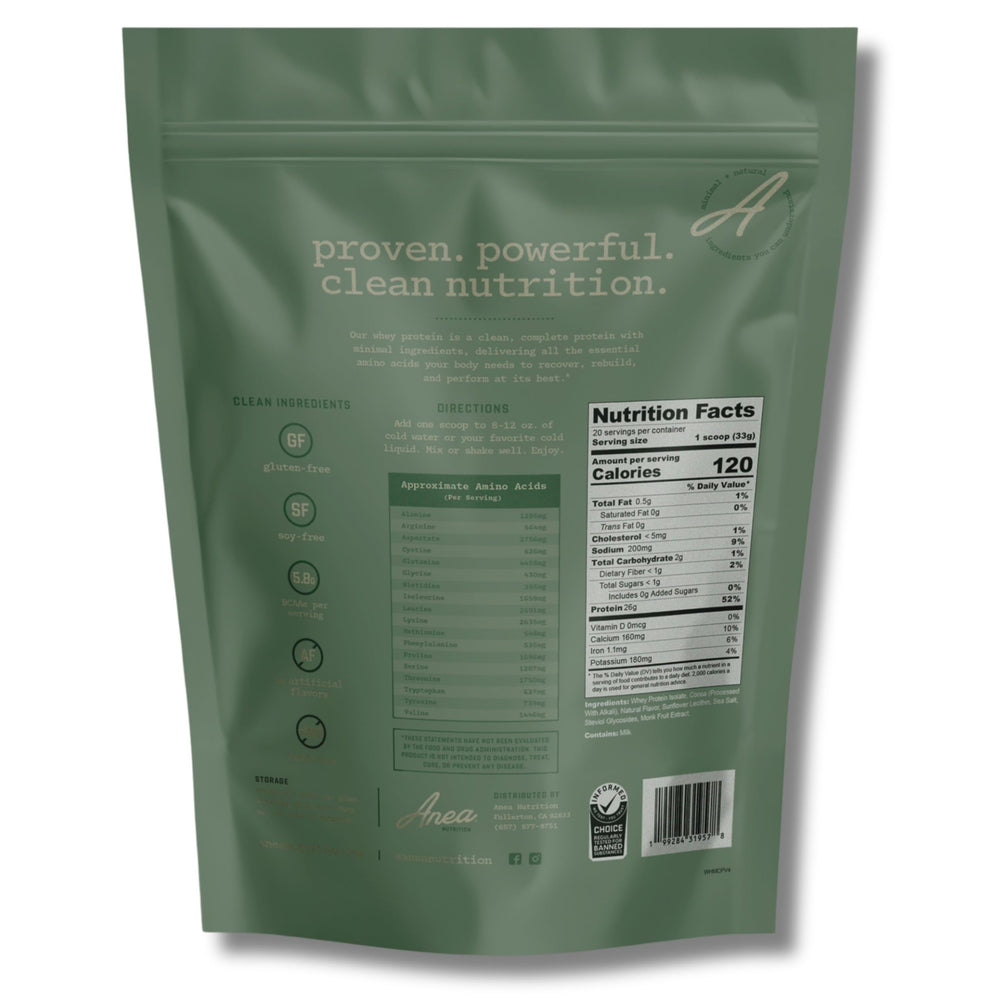 Anea Whey Protein Isolate Mint Chocolate Chip shake in a shaker for fast absorption