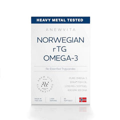 Anew Vita Omega-3 softgels bottle closeup highlighting EPA and DHA benefits for brain and eyes.