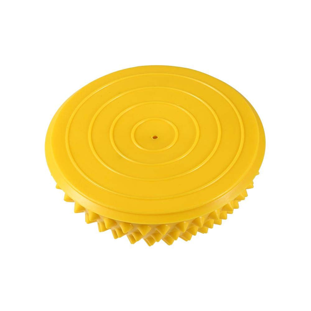 ANGGREK half round massage ball yellow dome closeup shows hundreds of raised domes for sensory stimulation