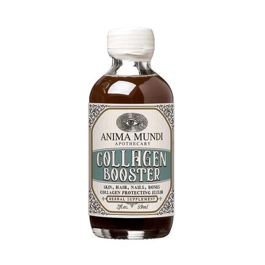 Anima Mundi Collagen Booster Elixir bottle pour promoting plant-based beauty support