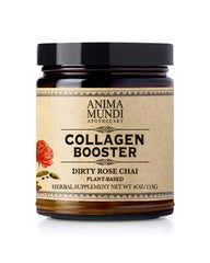 Anima Mundi Apothecary Dirty Rose Chai powder in a jar supports a radiant routine