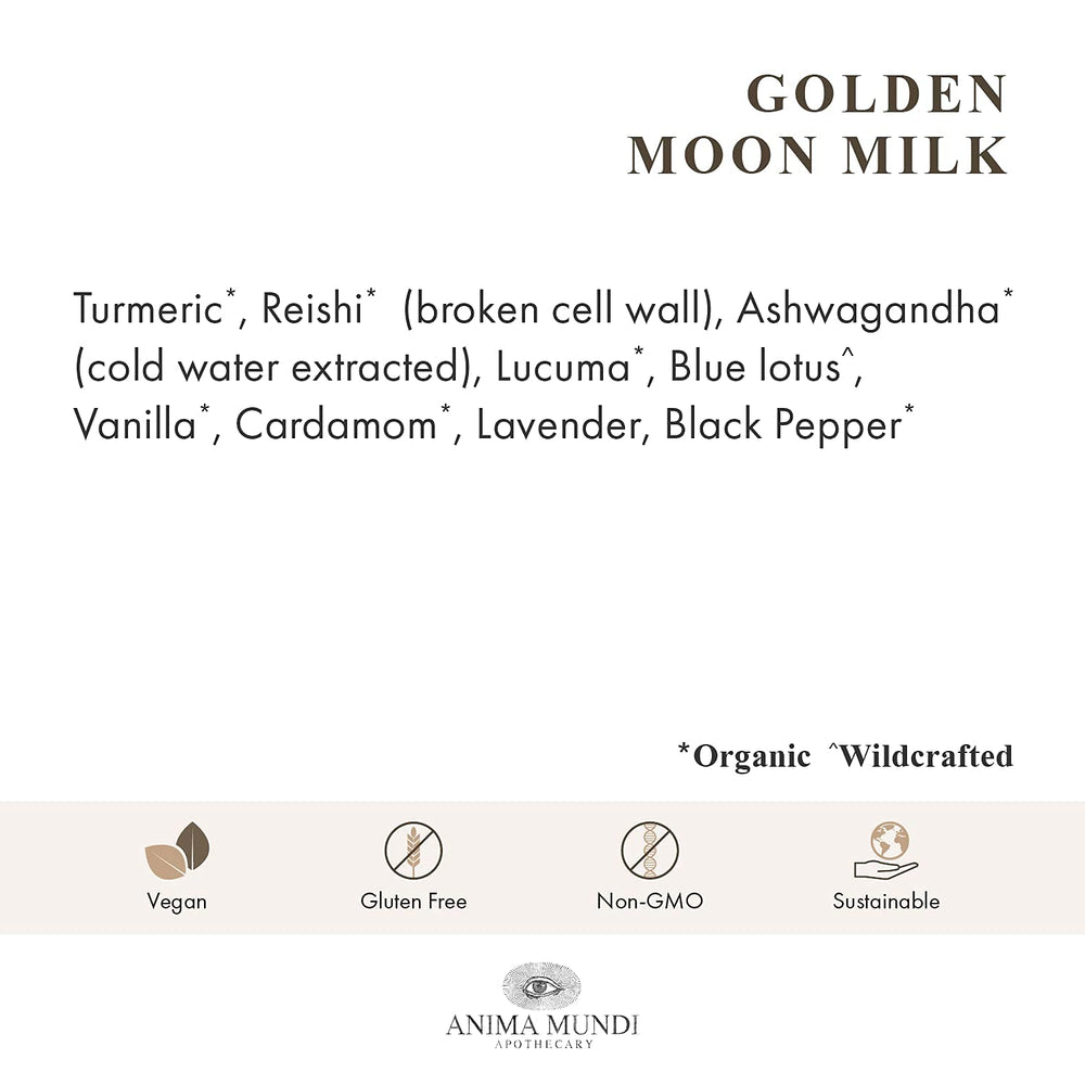 Steaming mug of Golden Moon Milk ready to enjoy as part of a nightly routine