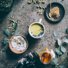 Vanilla and lavender notes in Golden Moon Milk for a soothing drink