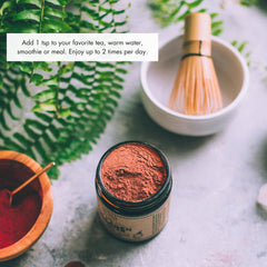 Anima Mundi Apothecary Superfruit Bliss ready-to-drink glass for an easy glow.