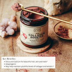 Anima Mundi Apothecary Superfruit Bliss powder scoop ready for a daily beauty mix.