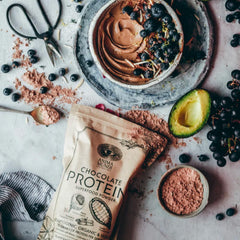 Anima Mundi Apothecary baking with chocolate protein powder.