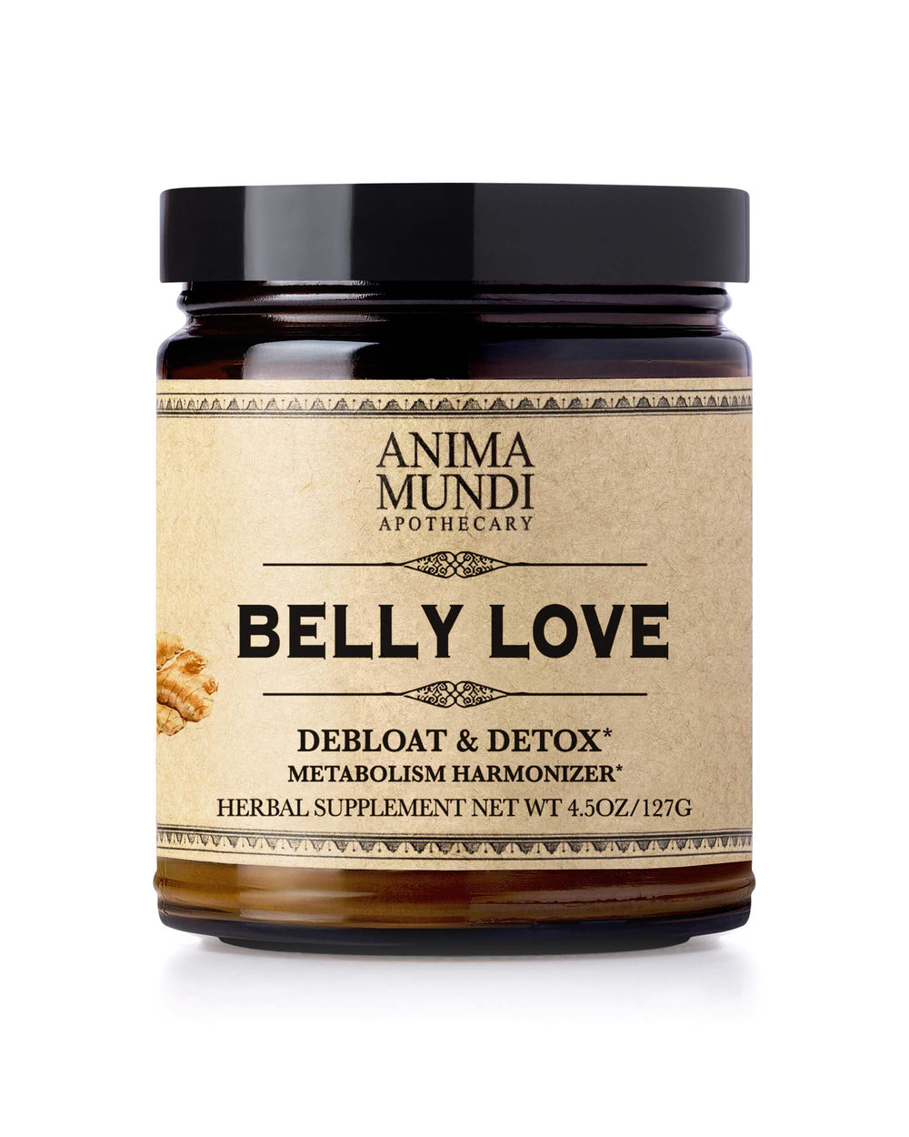 Anima Mundi Belly Love powder tub labeled for easy digestion and use