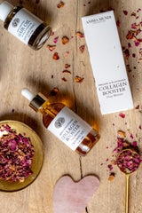 Anima Mundi Collagen Booster Oil amber glass bottle on shelf