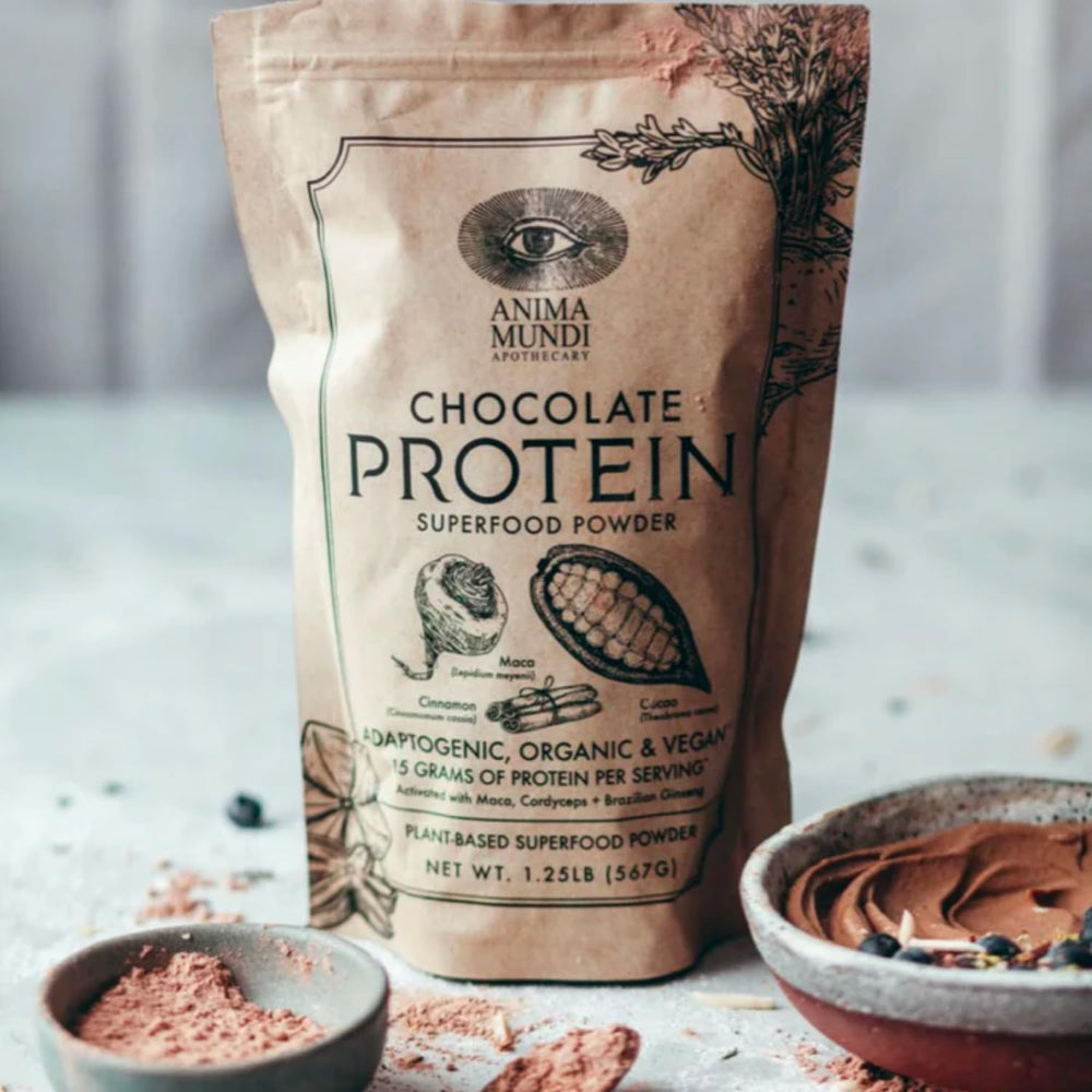 Anima Mundi Apothecary vegan protein powder scoop for easy serving.