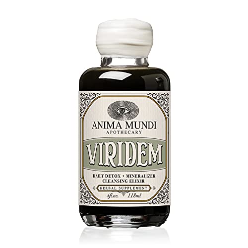 Anima Mundi Apothecary Viridem Greens Detox Elixir bottle for daily cleansing ritual.