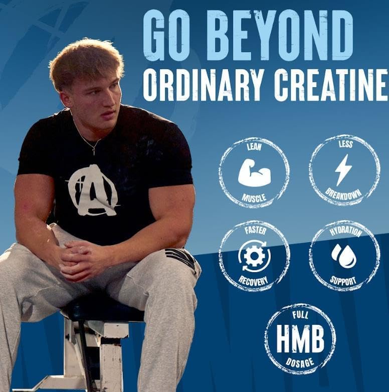Animal Creatine HMB Powder serving spoon shows convenient daily dosage.
