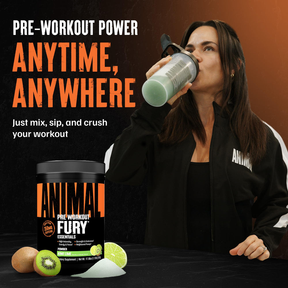 Animal Fury 30-serving tub ready for gym cycles.