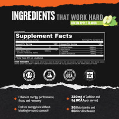 Caffeine boost from Animal Fury pre-workout supporting quick energy for workouts.