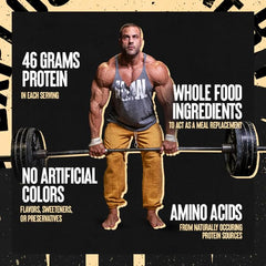 Animal Meal dairy-free shake pouring into glass emphasizing easy digestion.