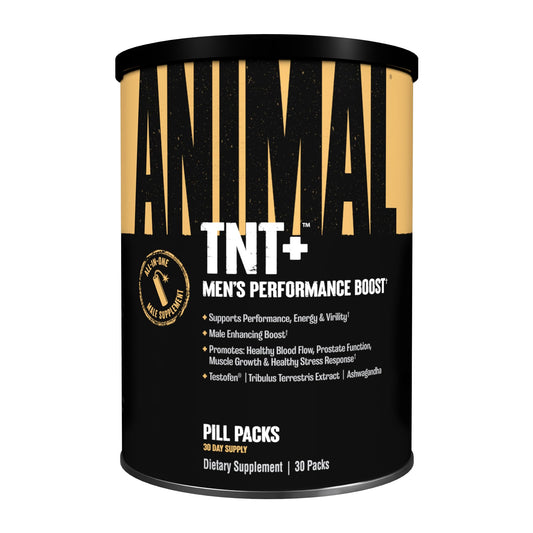 Animal TNT+ bottle being poured for a lean, energized workout routine.