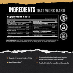 Label detail of Animal TNT+ emphasizing GMP quality and third-party testing.