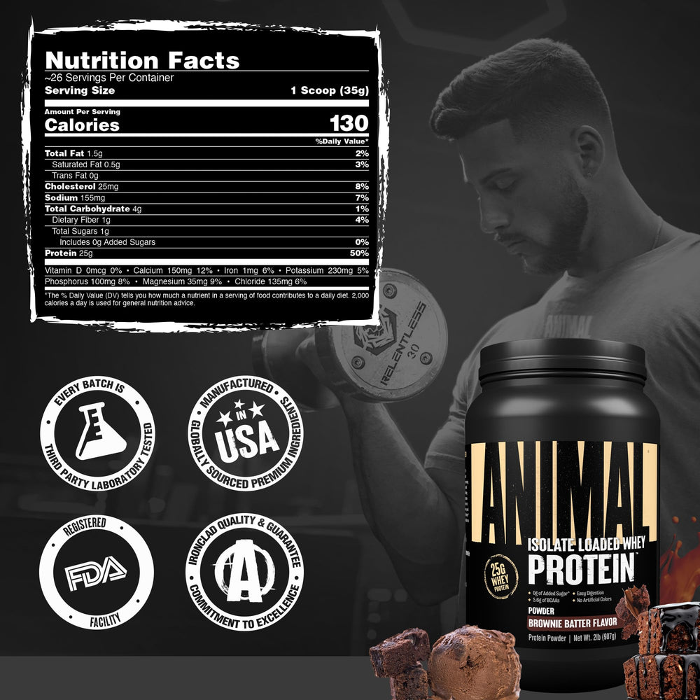 Animal Whey Isolate brand packaging — premium protein option for athletes.