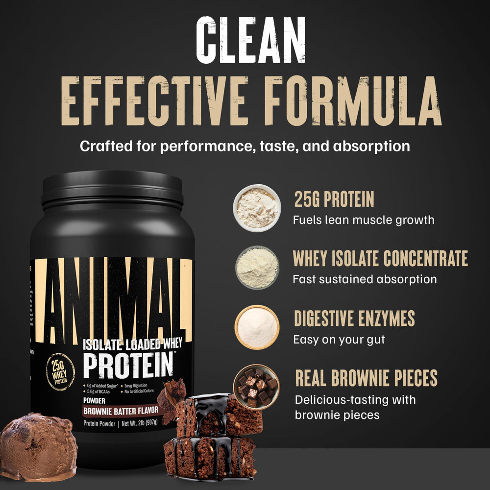 Animal Whey Isolate pre-workout shake — convenient protein boost before training.