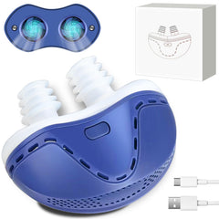Anitiate Mini device inserted in the nose for smoother breathing at night.