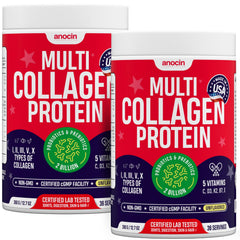 anocin multi collagen bottle with prebiotics and probiotics supports overall wellness