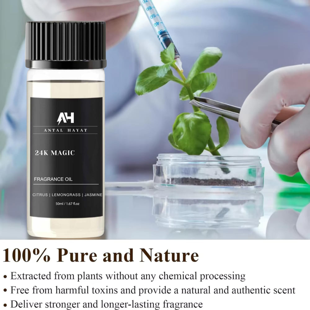 ANTAL HAYAT 24K Magic diffuser oil packaging, luxurious presentation for gifting or display.