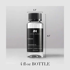 ANTAL HAYAT Cabana diffuser oil bottle with droplets illustrating aroma release.