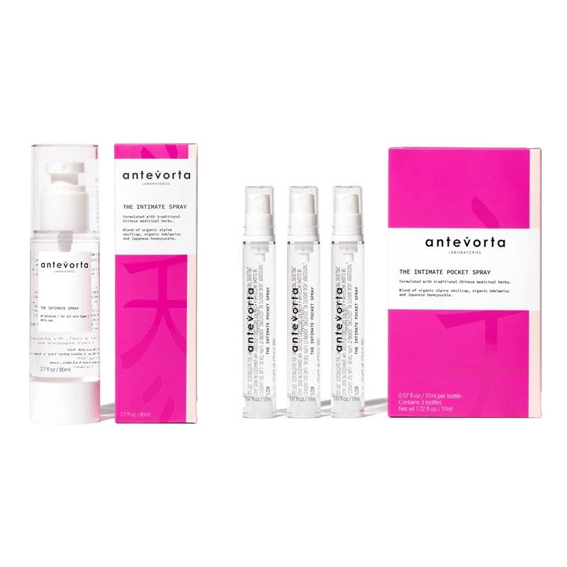 Antevorta feminine spray bundle packaging for on-the-go moisture