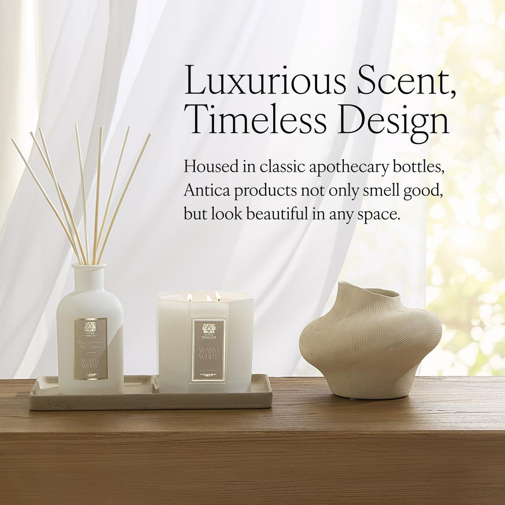 Antica Farmacista diffuser notes sandalwood bergamot, adding balanced warmth to spaces.
