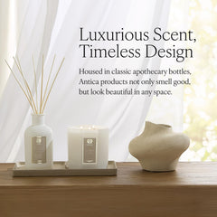 Antica Farmacista home ambiance diffuser packaging closeup, gift-ready presentation for gifting.