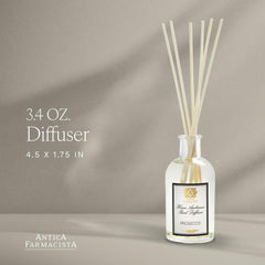 Close-up of Antica Farmacista Prosecco reeds enabling even aroma diffusion.