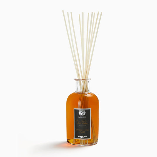 Antica Farmacista sandalwood amber diffuser bottle for a refined home fragrance experience.