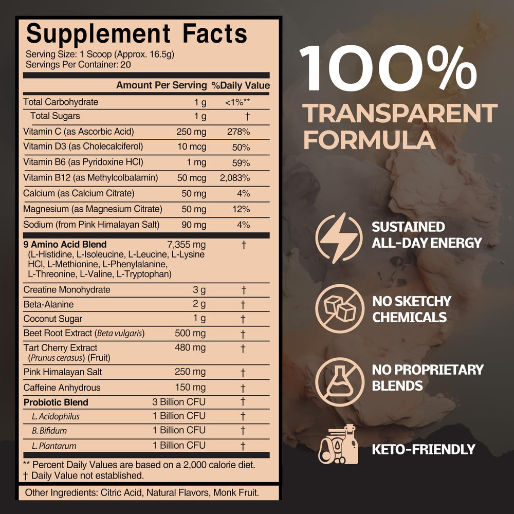 Antidote pre-workout scoop showing creatine and beta-alanine for strength support.