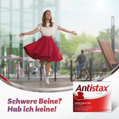 Antistax Extra Strength 90 tablets packaging with leaf motif, premium herbal option.