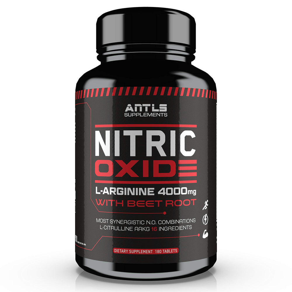 ANTLS Nitric Oxide Booster front label highlighting the 4000mg blend for workouts