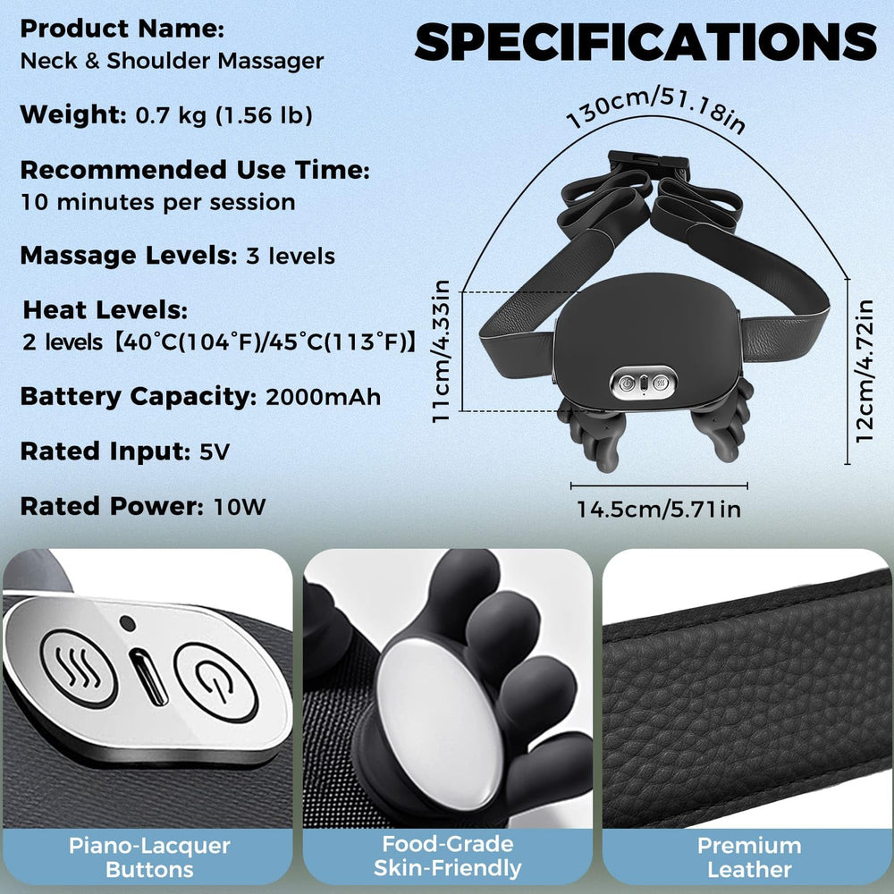 ANUWEO ergonomic design fits the neck's natural curve for comfortable use.
