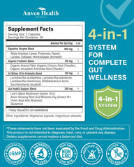 Anven Health 50b CFU probiotic bottle promotes daily gut flora balance.