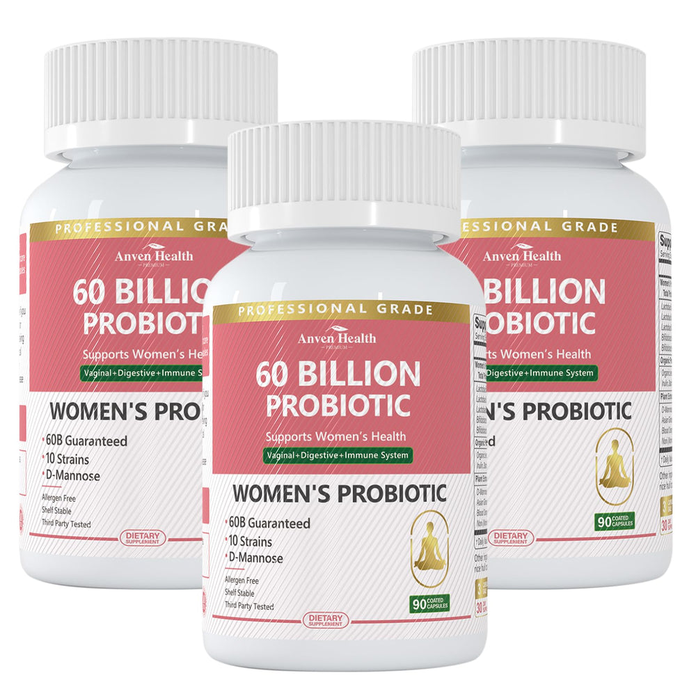Anven Health Probiotics bottle with capsules for vaginal pH balance and digestion
