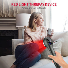 Anyork red light therapy device travel-ready with protective case.