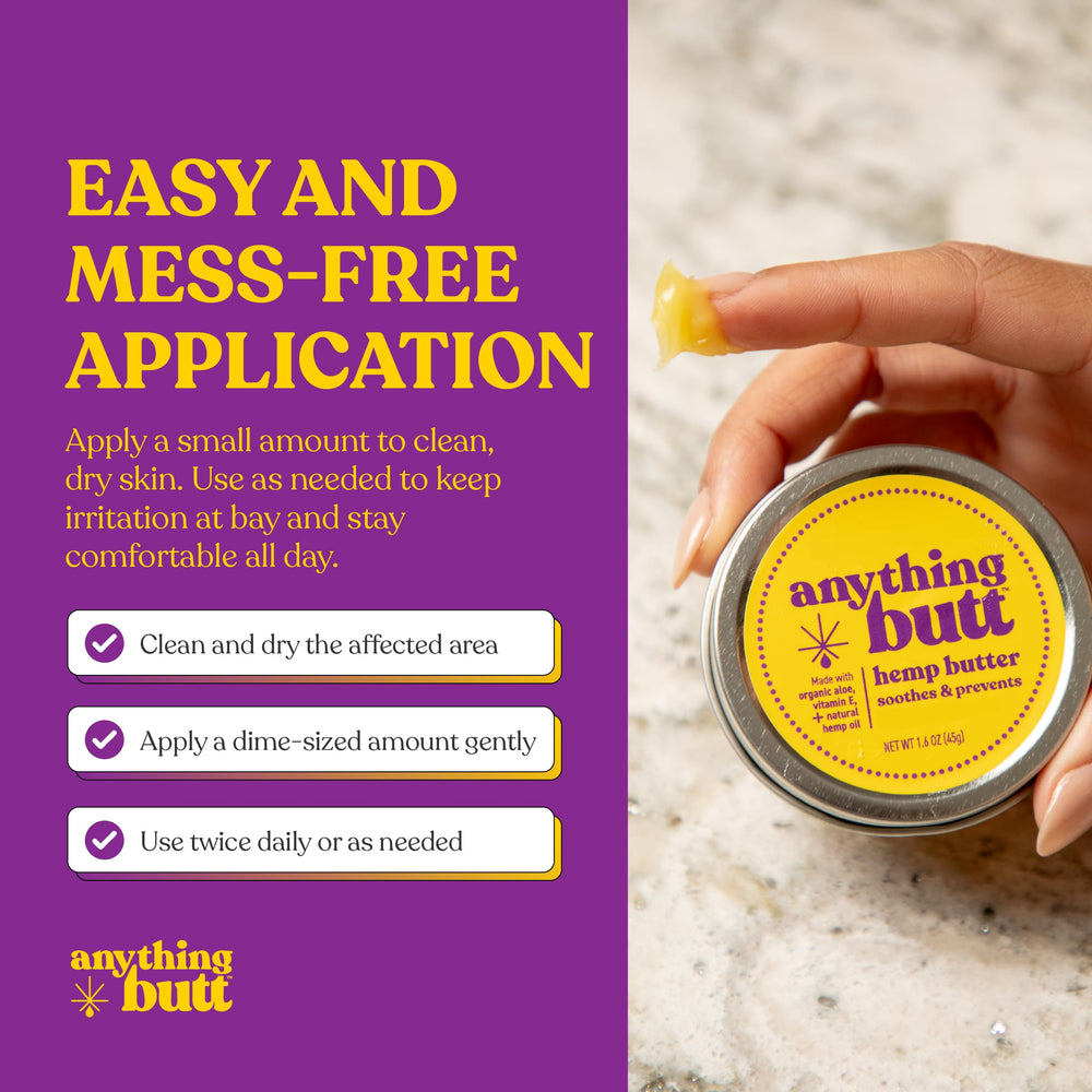 Anything Butt lightweight cream texture dries quickly with no greasy residue.