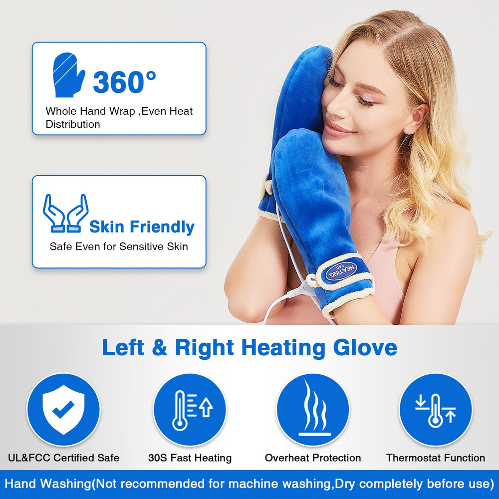 AOBOCO heated mittens with auto shut-off for safe heat sessions.