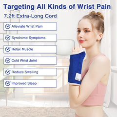 AOBOCO wrist heating pad wrap soft plush fabric for comfortable warmth.