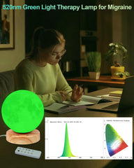 Aoife lamp side view with 520nm green light and sleek profile