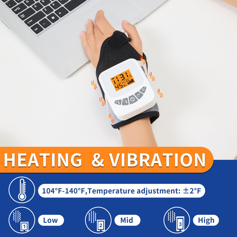 AOKESTE cordless wrist heating pad vibration massage delivers targeted relaxation.