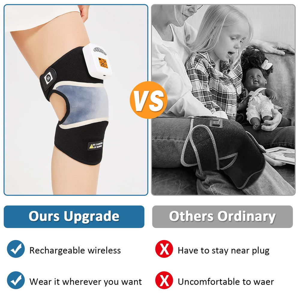 AOKESTE soft fabric knee massager feels gentle and comfortable during wear.