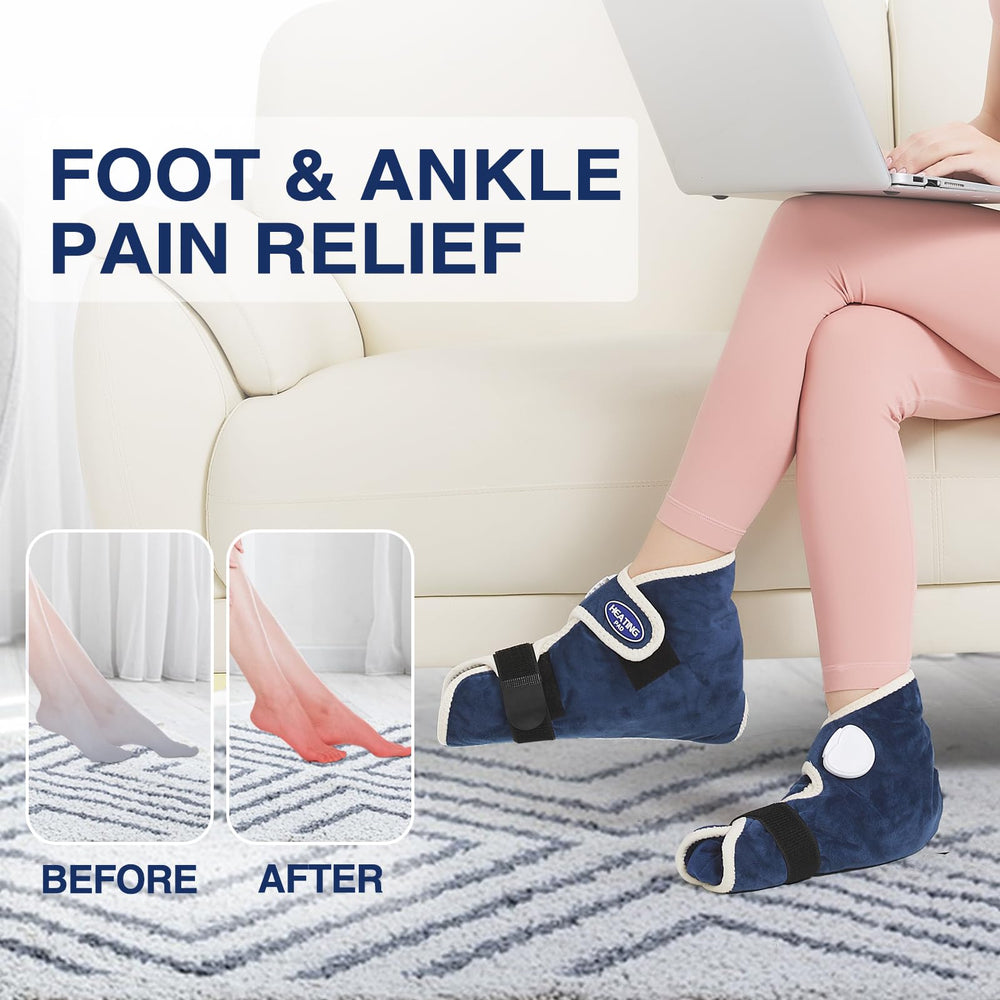 AOKESTE two-pack heated foot warmers for home, office, or travel.